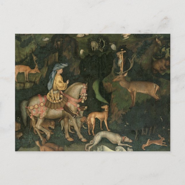 Vision des hl. Eustachius, c.1438-42 Postkarte (Vorderseite)