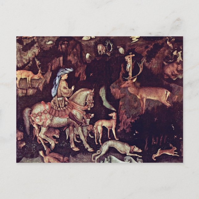 Vision des hl. Eustathius nach Geburtsname Postkarte (Vorderseite)