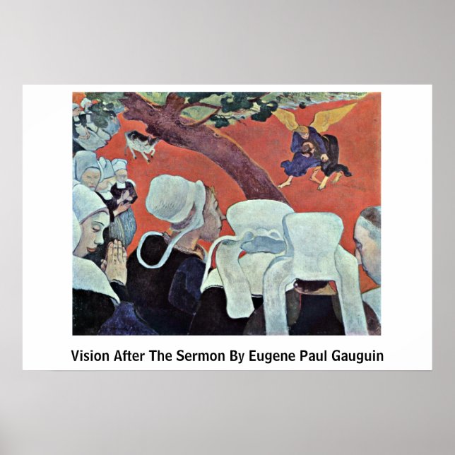 Vision nach der Predigt von Eugene Paul Gauguin Poster (Vorne)