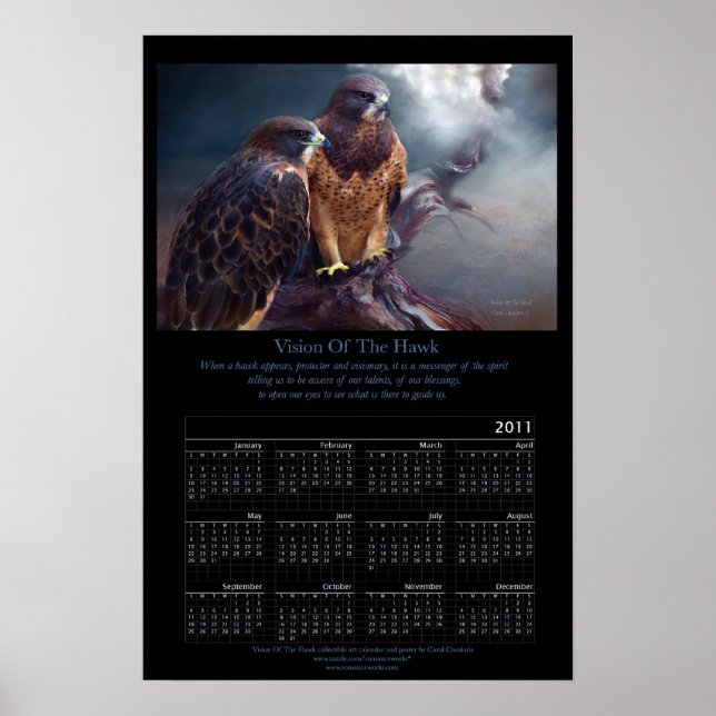 Vision of the Hawk 2011 Art Calendar Poster (Vorne)