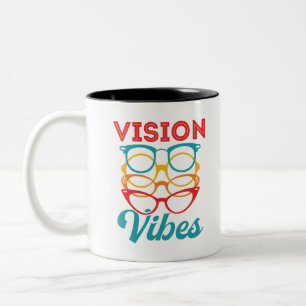 Vision Vibes Optometrisches Optometrie Personal Op Zweifarbige Tasse