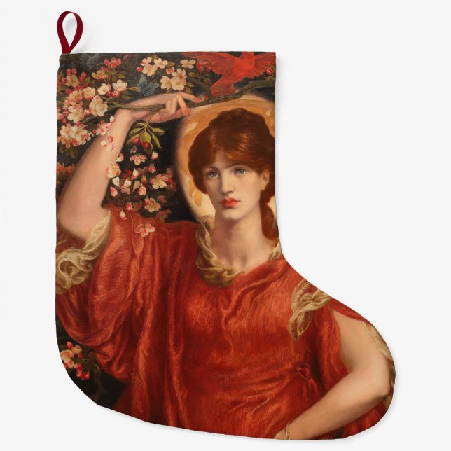 Vision von Fiammetta (von Dante Gabriel Rossetti) Großer Weihnachtsstrumpf (Vorderseite)