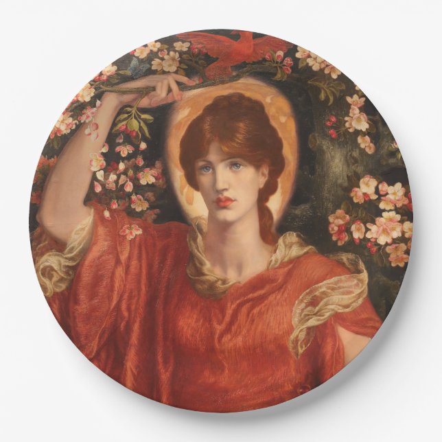 Vision von Fiammetta (von Dante Gabriel Rossetti) Pappteller (Vorderseite)