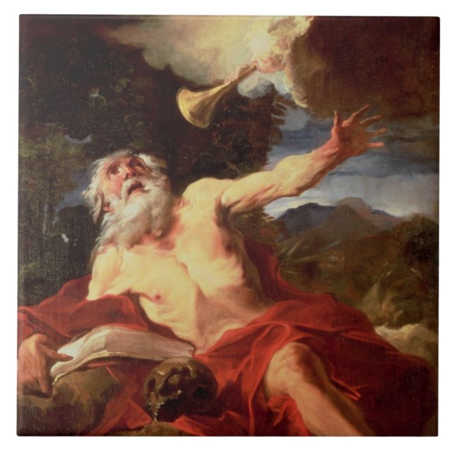 Vision von St Jerome Fliese (Vorderseite)