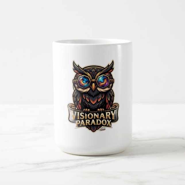 Visionär-Paradox-Eule-T-Shirt Kaffeetasse (Mittel)