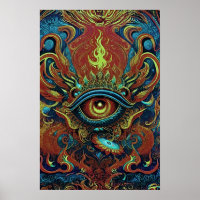 Visionäre Flammen: Spirituelles Augenposter