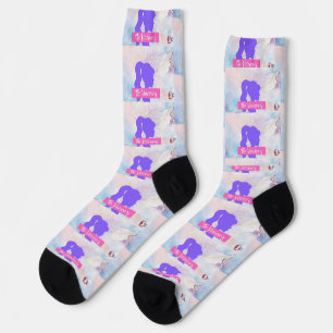 Visionäre Silhouette in Lila Socken