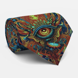 Visionäres Flammendes Auge Spirituelles Kunst Hals Krawatte