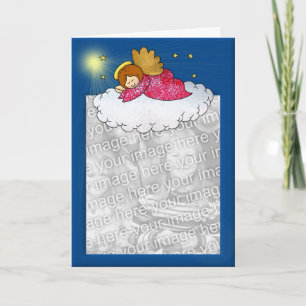 Visionen der Zuckerpflaumen-Schablone Feiertagskarte