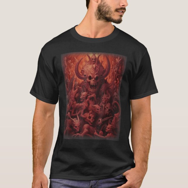 Visionen des Monsterskelets "Der Hölle Satan Teufe T-Shirt (Vorderseite)