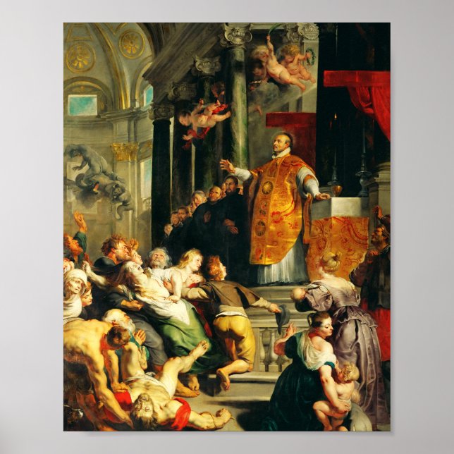 Visionen von Ignatius von Peter Paul Rubens Poster (Vorne)