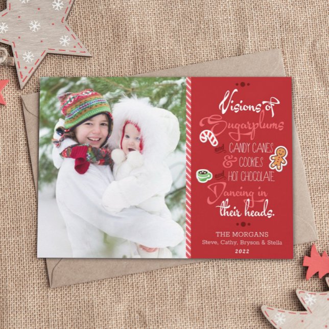 Visionen von Zuckerpflaumen Weihnachtskarten Feiertagskarte (Von Creator hochgeladen)