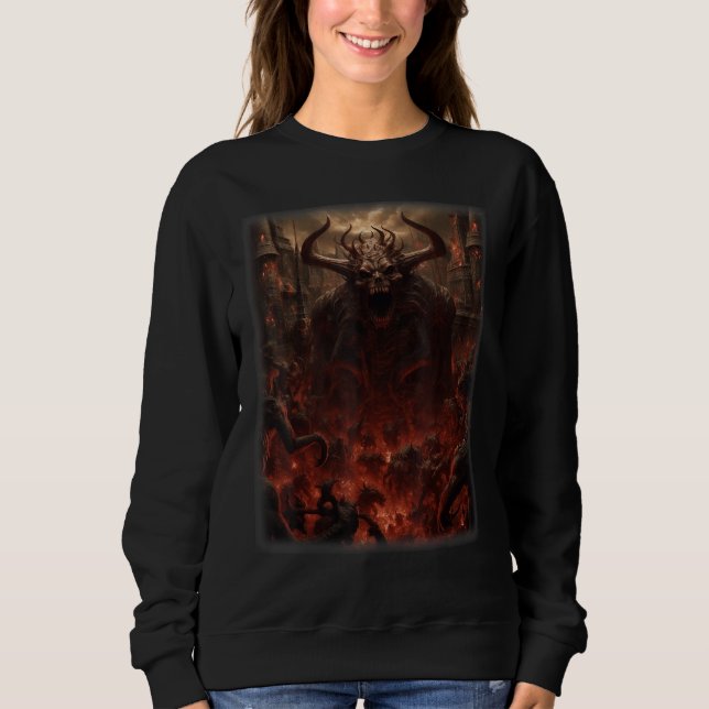 Visions of Hell Satan Devils Demons Monster Skelet Sweatshirt (Vorderseite)