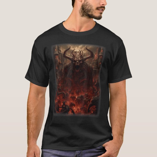 Visions of Hell Satan Devils Demons Monster Skelet T-Shirt (Vorderseite)