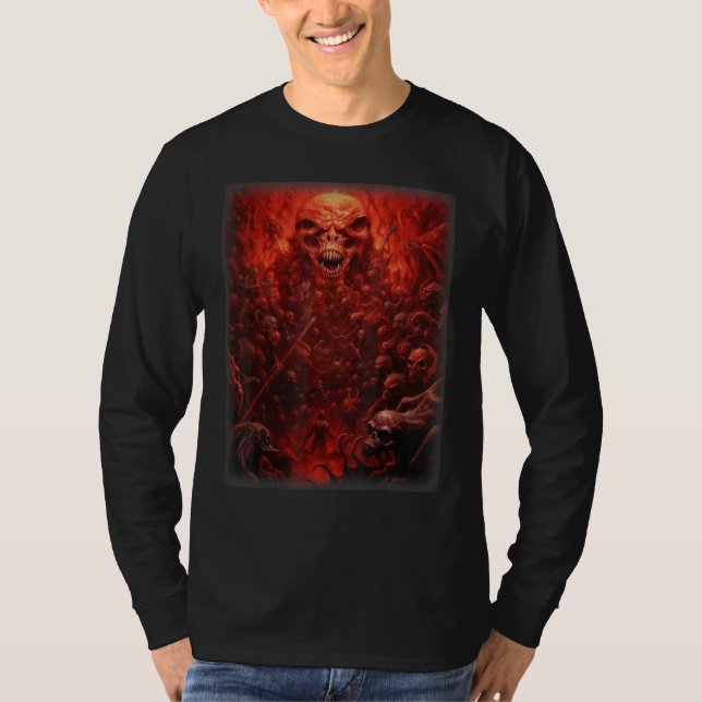 Visions of Hell Satan Devils Demons Monster Skelet T-Shirt (Vorderseite)