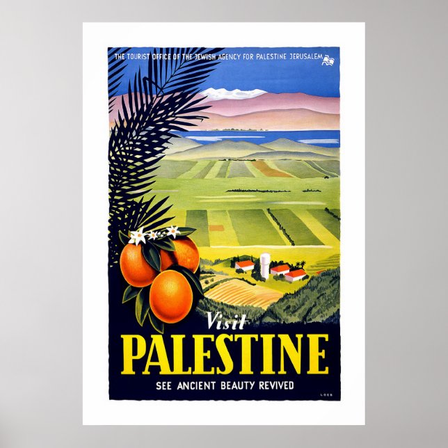 "Visit Palestine" Vintage Travel Poster (Vorne)