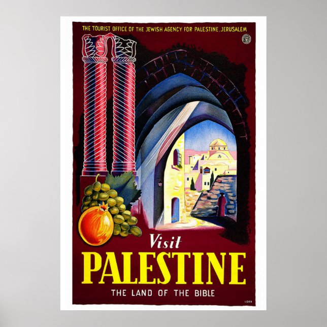 "Visit Palestine" Vintage Travel Poster (Vorne)