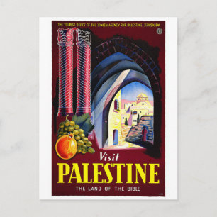 "Visit Palestine" Vintage Travel Poster Postkarte