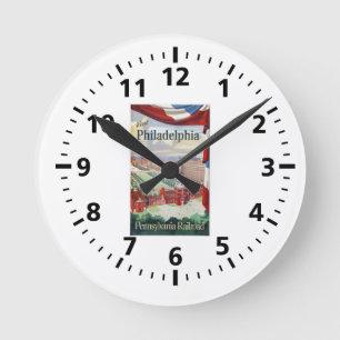 Visit Philadelphia via the Pennsylvania Watc Runde Wanduhr
