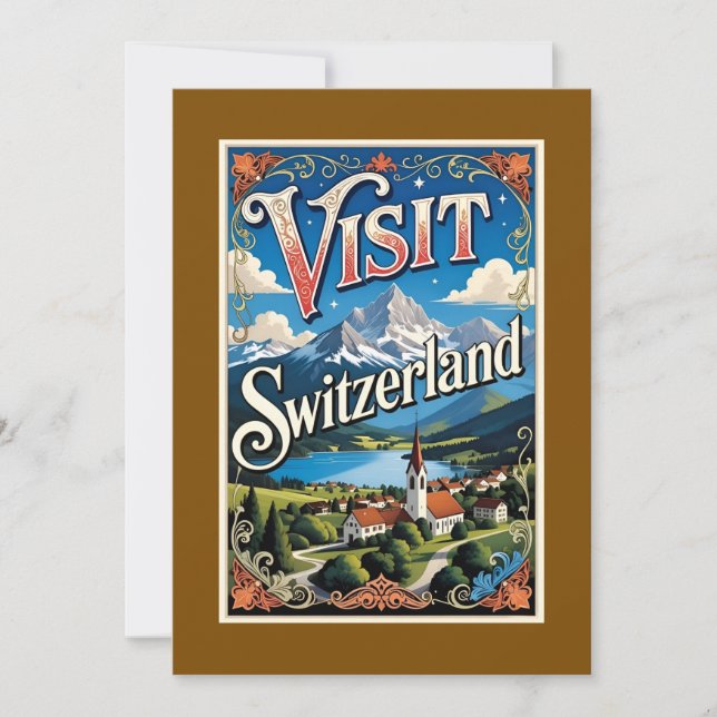 Visit Switzerland travel poster, Feiertagskarte (Vorderseite)
