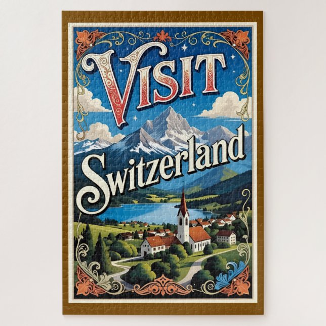 Visit Switzerland travel poster Puzzle (Vertikal)