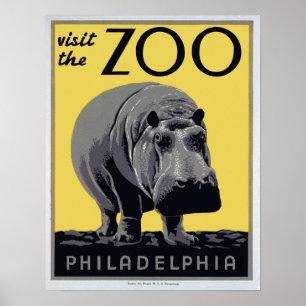 "Visit the Zoo" WPA Vintage Poster aus den 30er Ja