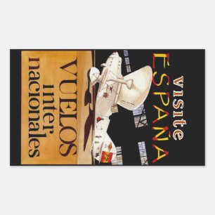 Visite Espana ~ Vuelos Internacionales Rechteckiger Aufkleber