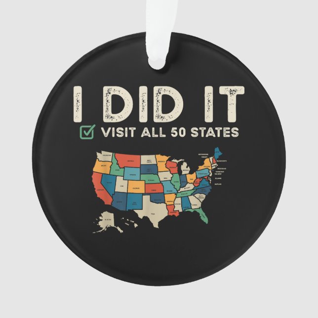 Visited All 50 US States - USA Map Travel - Visit  Ornament (Vorderseite)