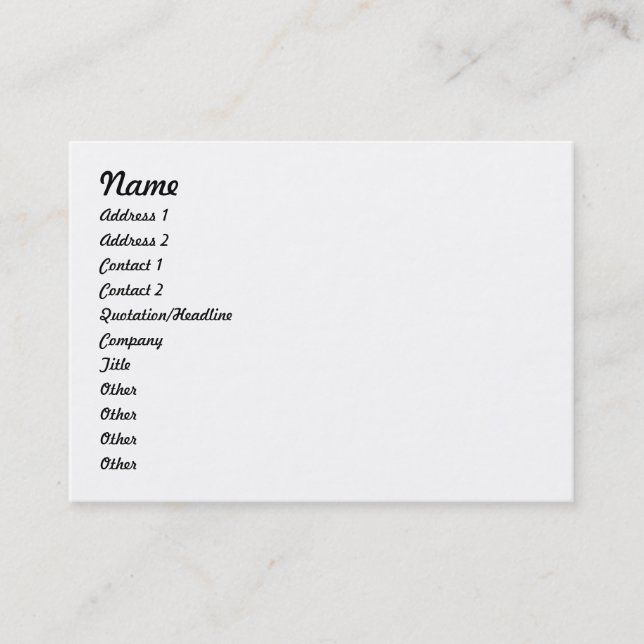 Visitenkarte 2012 mit des Kalenders Rückseite an (Vorderseite)