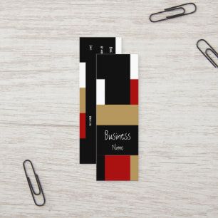 Visitenkarte Abstract Rot Schwarz Weiß Beige Geo