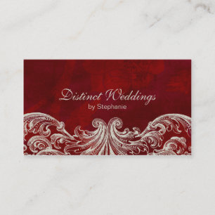 Visitenkarte Antike Rosen Hochzeitsplaner Rot