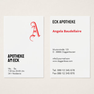 Visitenkarte Apotheke