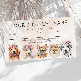 Visitenkarte Aquarellhunde Blume, Beige