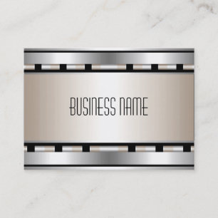 Visitenkarte Art Deco Schwarz Silber Beige Streife