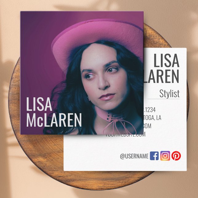 Visitenkarte - Berufliches Foto und QR-Code (Modern Minimalist Business Cards with Photo & QR Code)