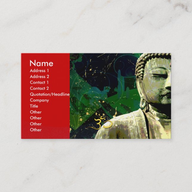 Visitenkarte, Buddha Visitenkarte (Vorderseite)