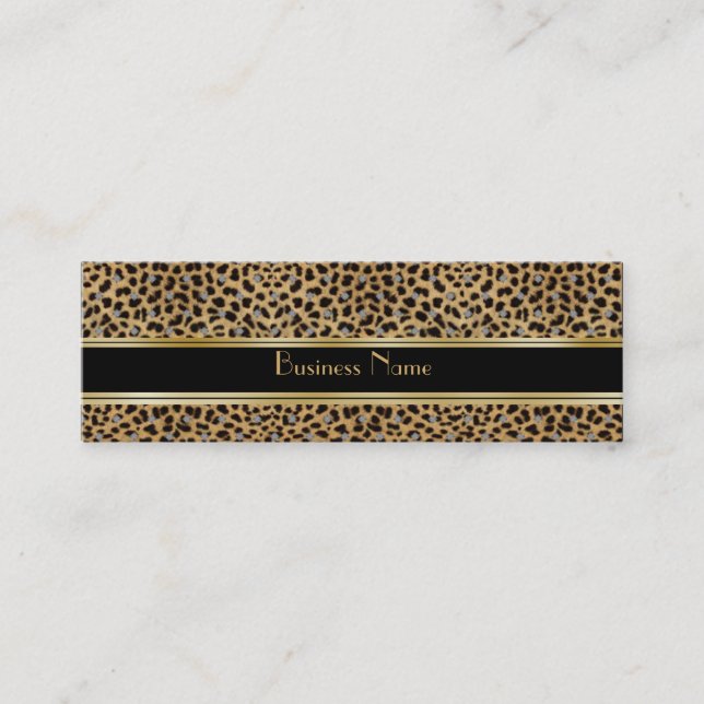 Visitenkarte Business Animal Print Gold Black (Vorderseite)
