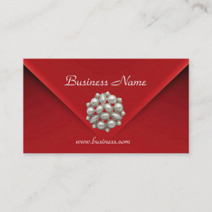 Visitenkarte Business Rich Red Velvet Pearls
