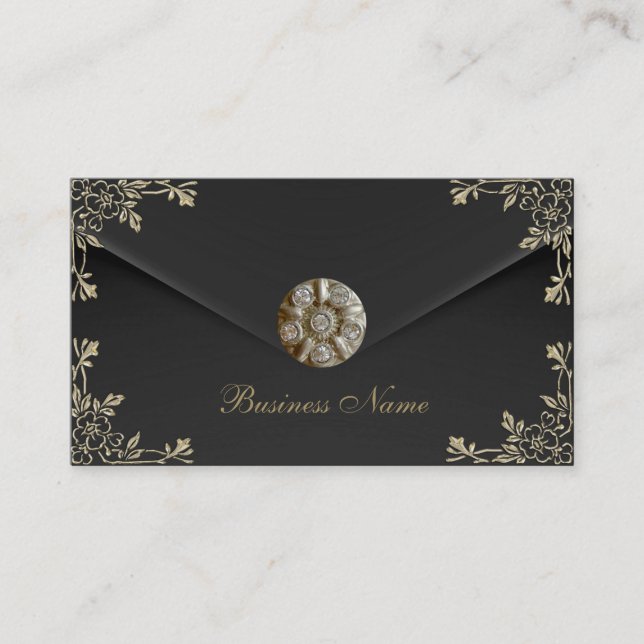 Visitenkarte Business Sepia Black Velvet Jewel (Vorderseite)