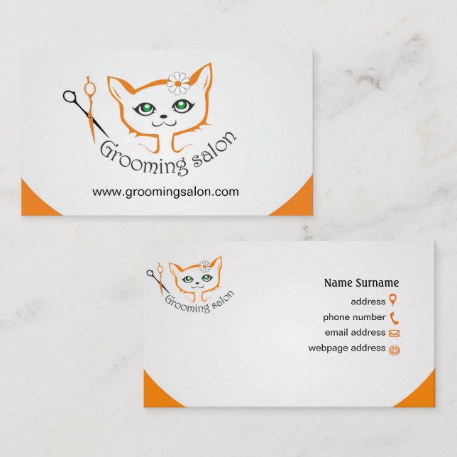 Visitenkarte Cat and dog grooming salon (Vorne/Hinten)
