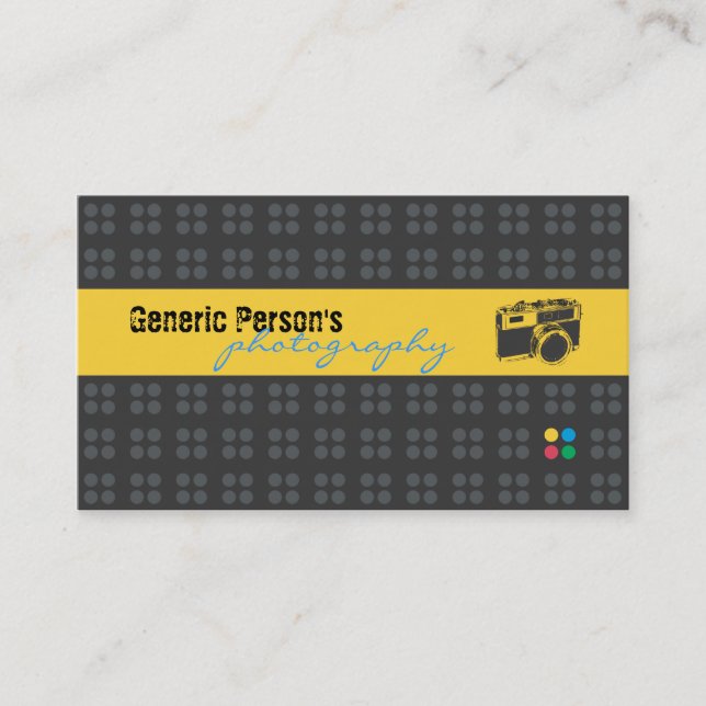 Visitenkarte Cuctom Schwarzes + Gelbe Fotografie (Vorderseite)