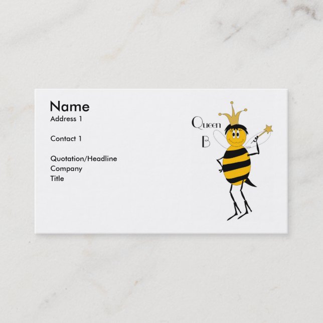 Visitenkarte der Königin-B (Vorderseite)