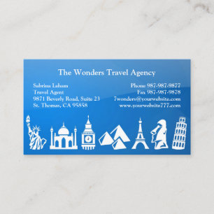 Visitenkarte der Reiseagentur
