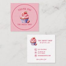 Visitenkarte der rosa Cupcake-Bäckerei | Bearbeitb
