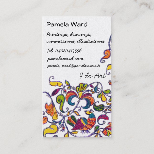 Visitenkarte der Vögel im Nordteil (Vorderseite)