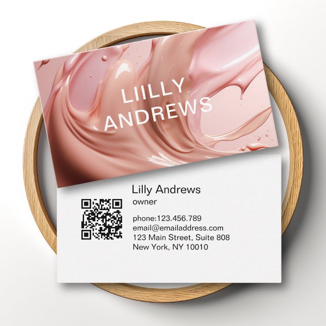 Visitenkarte des Schönheitssalons Blush Pink (Blush Pink Beauty Salon Business Card)