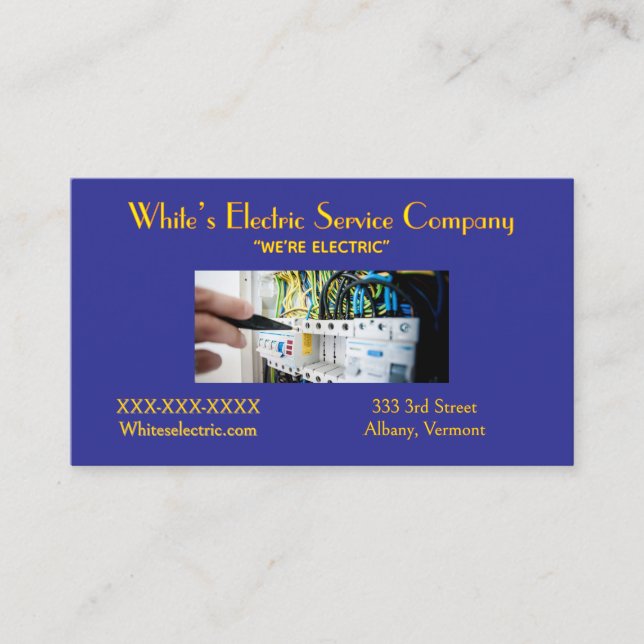 Visitenkarte „Electric Service Company“ (Vorderseite)