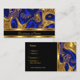 Visitenkarte Elegant Exotisch Blau Gold Abstrakt