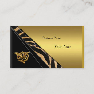 Visitenkarte Elegant Gold Schwarz Juwel Wild 2