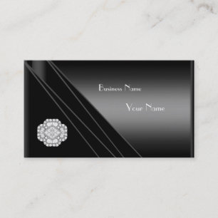 Visitenkarte Elegant Schwarzes Diamant-Juwel